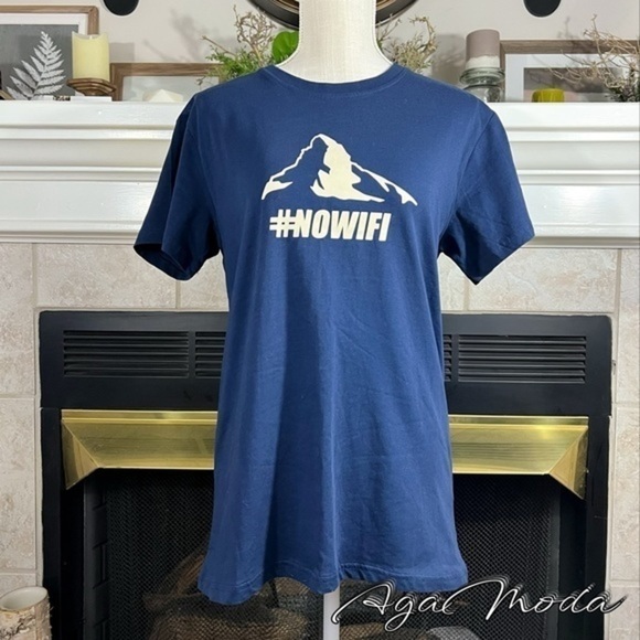 Heidi Navy #Nowifi Tee Shirt - Picture 1 of 11